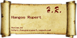 Hangos Rupert névjegykártya